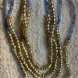 24” Sea/Sky 4 layers multi-strand beaded necklace